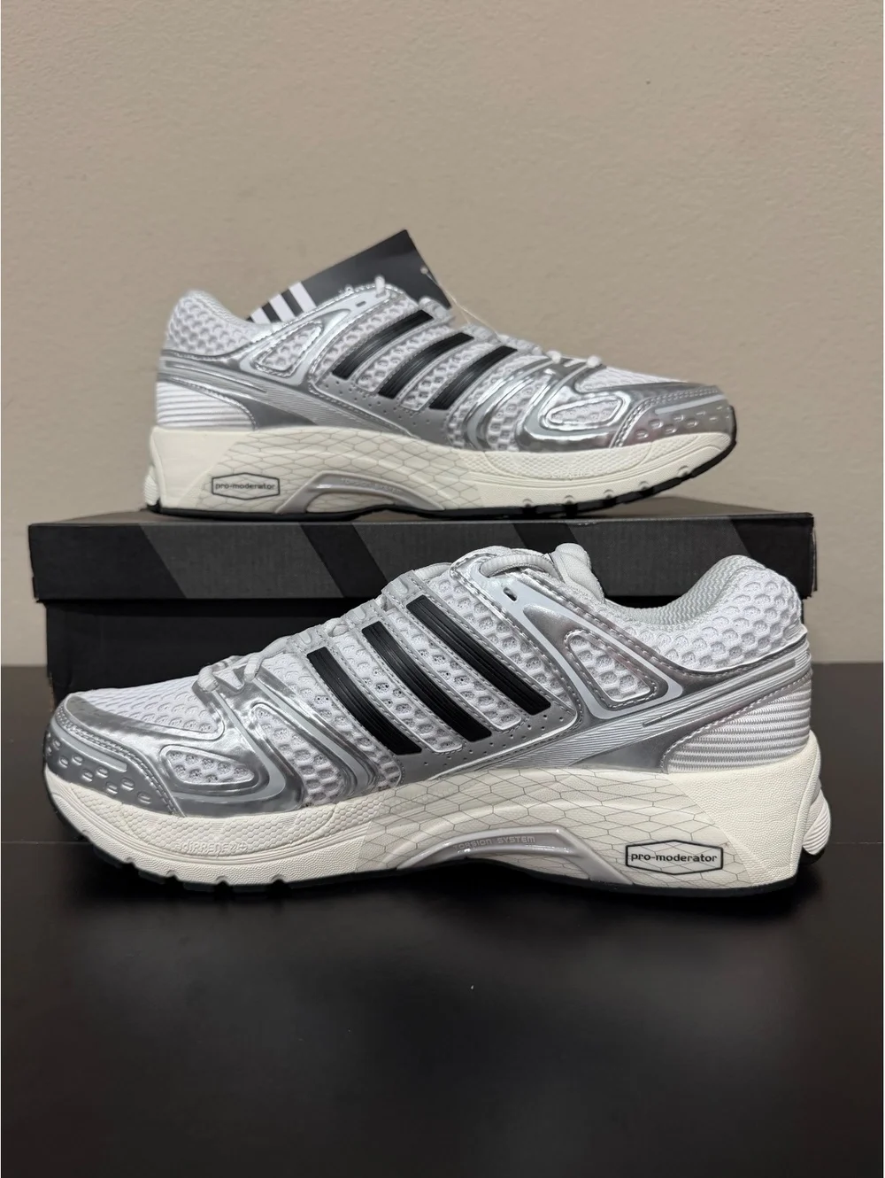 Size 10.5 - Adidas Adistar Control 5 “Silver Metallic Grey One Core Black”